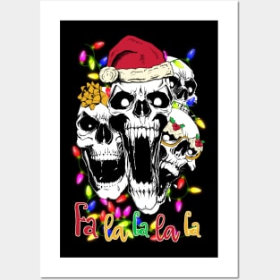 Holly Jolly Skulls Posters and Art